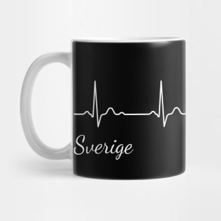 Sweden Sverige heartbeat flag Mug